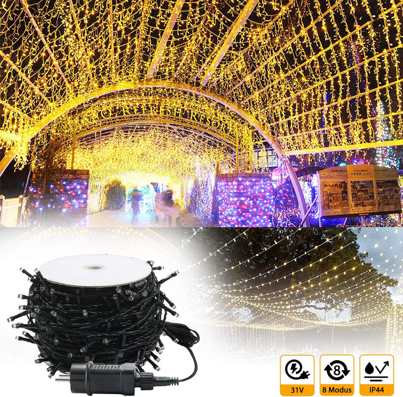 UISEBRT 100m 1000 LED Lichterkette Aussen Innen Dekoration für Weihnachten, Ostern, Halloween, Hochz