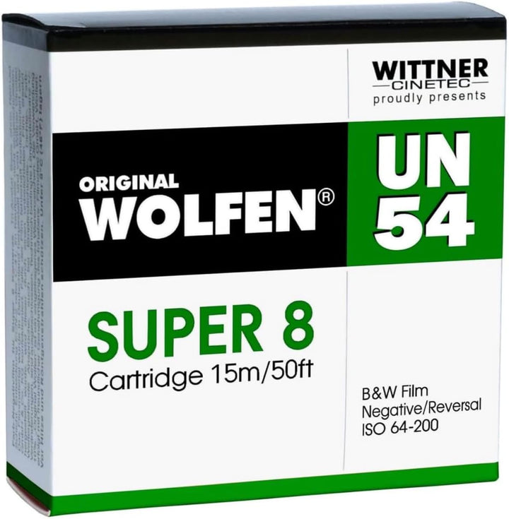 original WOLFEN B+W Negativ Film SUPER 8 ISO 64-200 mit Entwicklung + Scan Schwarz/Weiss mit Entwick