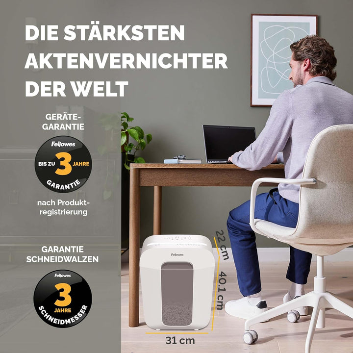 Fellowes Aktenvernichter 9 Blatt (P4), Papierschredder mit Partikelschnitt für Homeoffice, Powershre