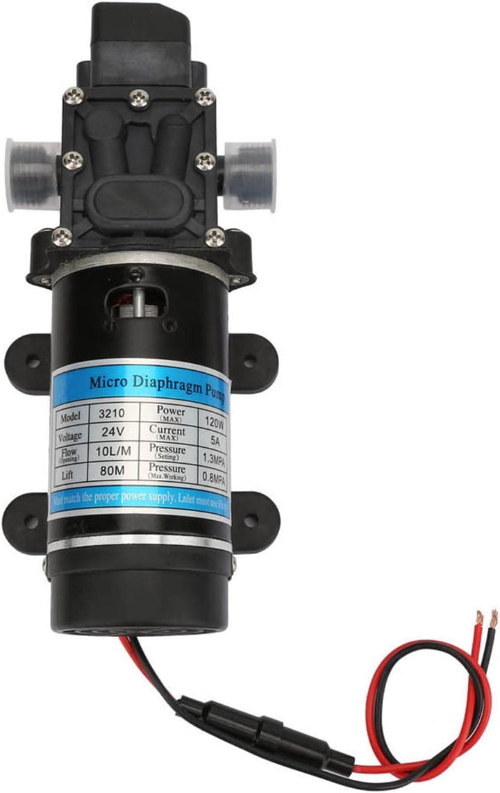 Selbstansaugende Wasserpumpe, 12V/24V 120W 10L/m Membranpumpe Hochdruckwasserpumpe Elektrische Wasse