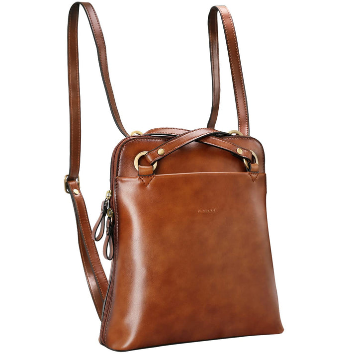 Banuce Modischer, eleganter Leder-Rucksack, Geldbörse für Damen, kleine Umhängetasche, Tagesrucksack