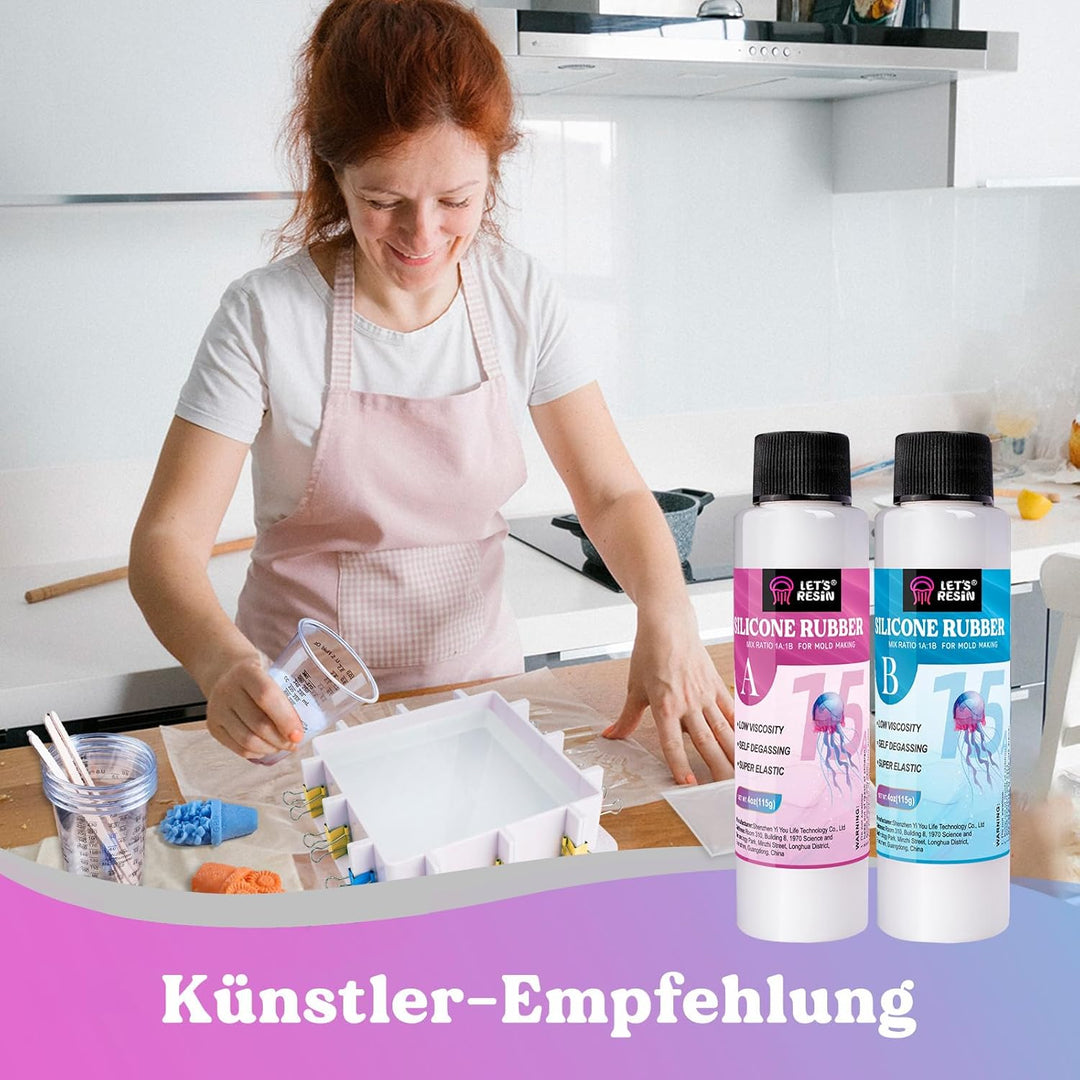 LET'S RESIN 230g Flüssiges Silikon Kautschuk, 1: 1 Verhältnis Abformsilikon, Dubliersilikon, Abdruck