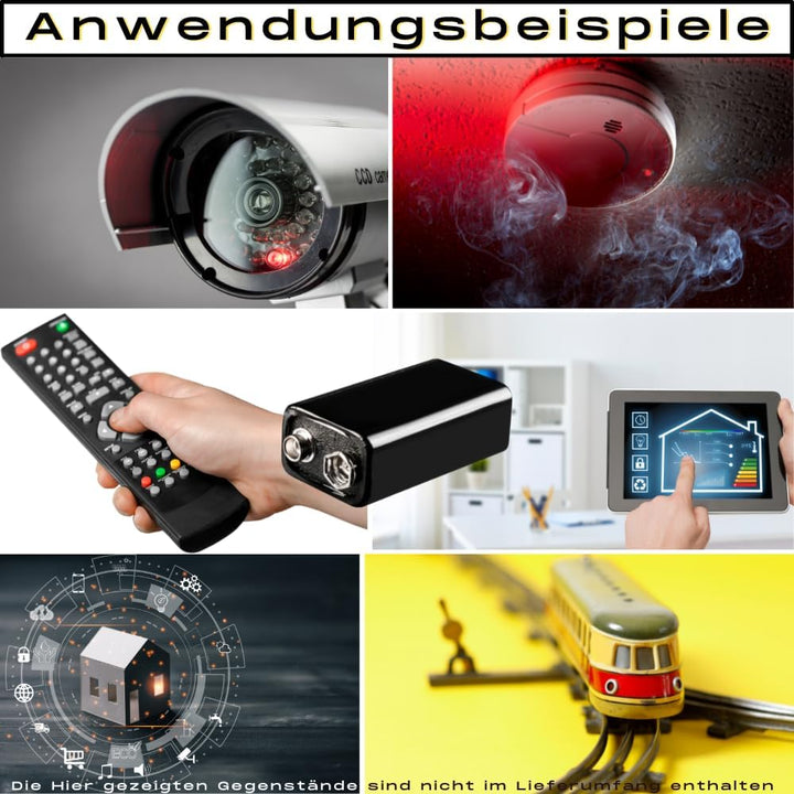 WSB Batterie Akkuman.de 10er Set 9V Block Lithium Hochleistungsbatterien für Rauchmelder 10 Stück