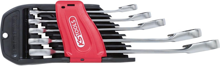 KS Tools 503.4955 GEARplus® RINGSTOP-Ratschenringmaulschlüssel-Satz, abgewinkelt, 5-tlg