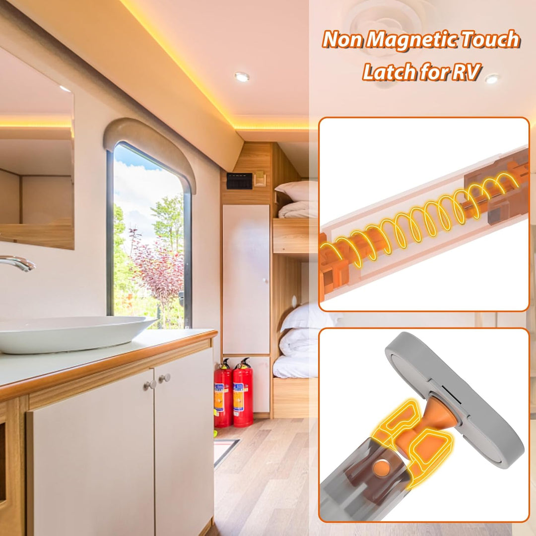 Jiayi Drucktüröffner Push to Open, 6 Stück Heavy Duty Push Open Türöffner für Schrank 40 N Feder Sch