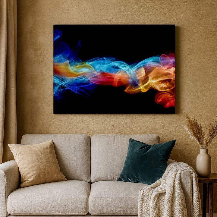 Bilder auf Leinwand 100x70cm Leinwandbild Abstrakt luft bunt figur Gross Wanddeko Bild Schlafzimmer