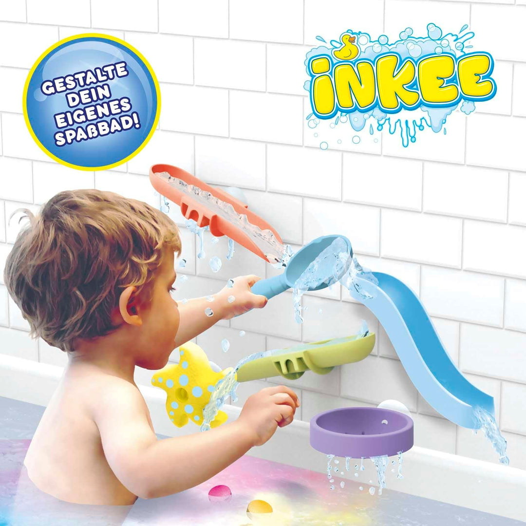 INKEE Toys Badeset - Badespielzeug für Kinder , Badewannenspielzeug Set mit Rutschen, rollenden Ster