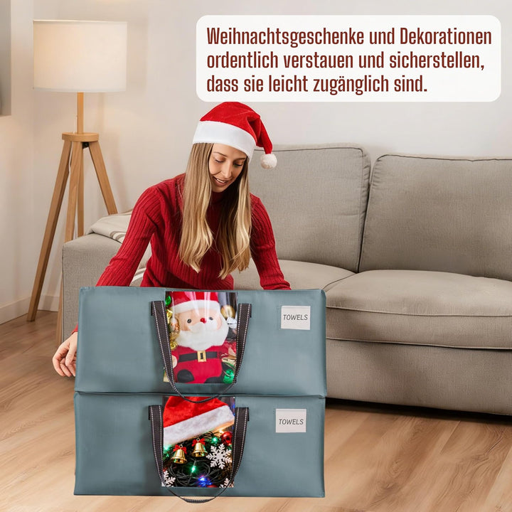 VENO 6er-Pack Umzugstaschen XXL (87 Liter) mit Sichtfenster,Aufbewahrungstasche mit Starken Griffen