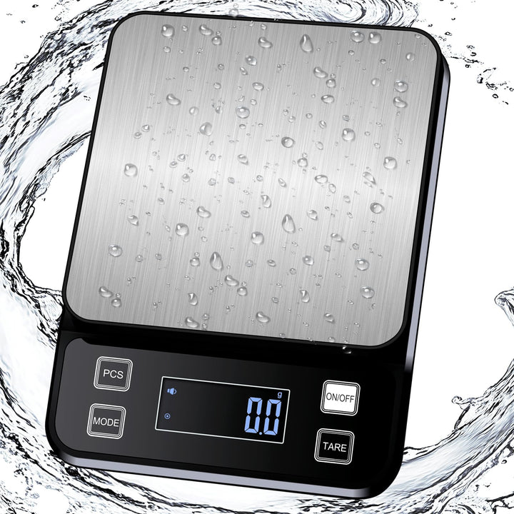 Wasserdichte Küchenwaage IPX67, 10kg Digitale Küchenwaage Hohe Präzision 0,1g Genau, mit 10 Einheite