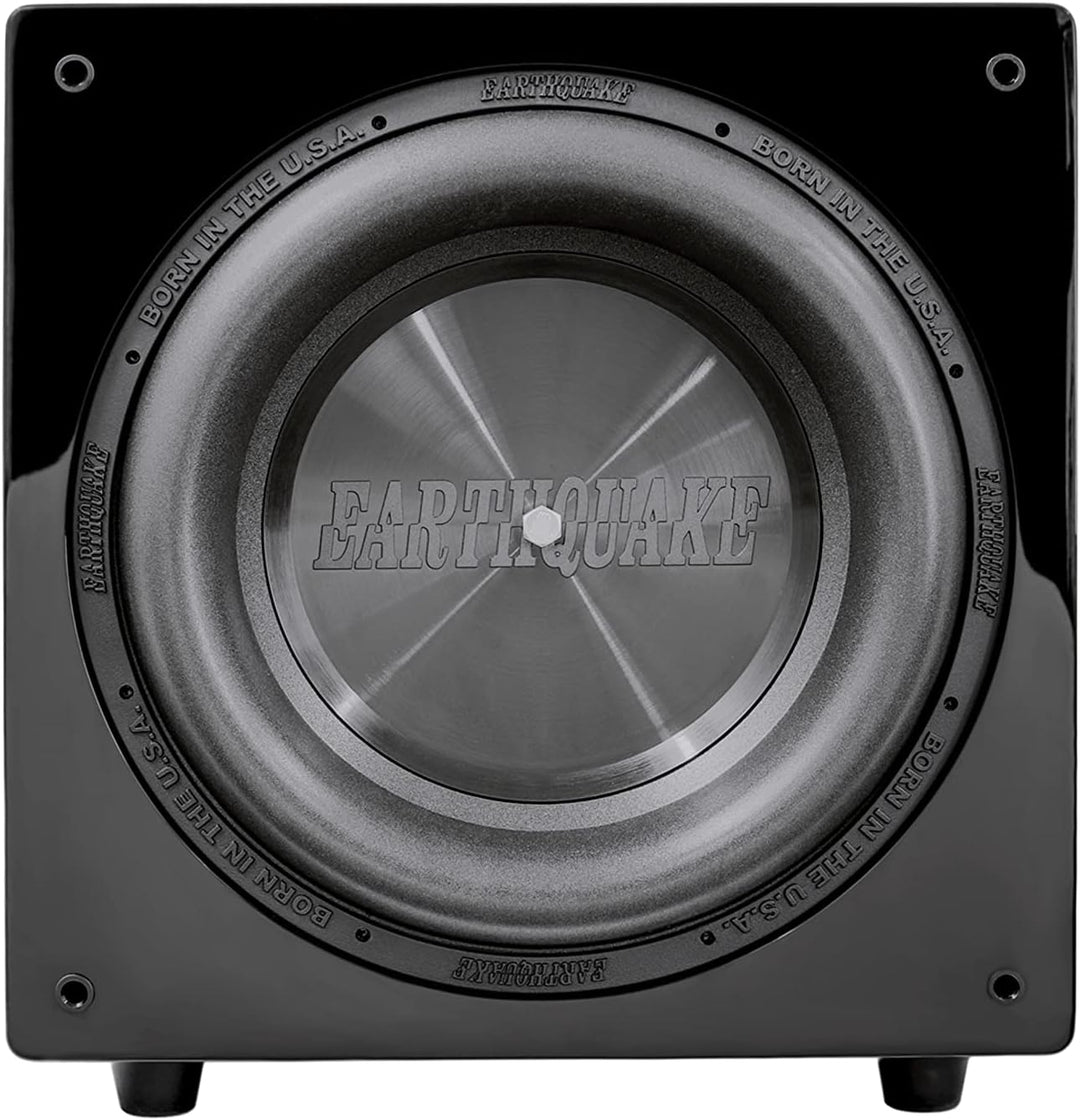 Earthquake Sound MiniMe-DSP-P10 Aktiver 10-Zoll-Subwoofer mit DSP und Passive Radiator, Klavier Schw