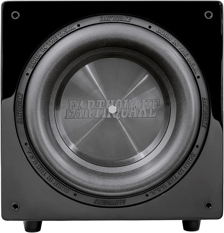Earthquake Sound MiniMe-DSP-P10 Aktiver 10-Zoll-Subwoofer mit DSP und Passive Radiator, Klavier Schw
