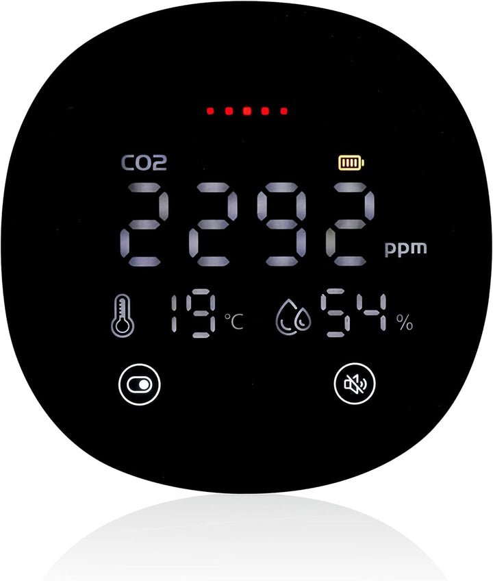 Smartwares 3-in-1 Luftqualitätsmelder FGA-13950 - CO2, Temperatur und Luftfeuchtigkeit - 78 DB – mit