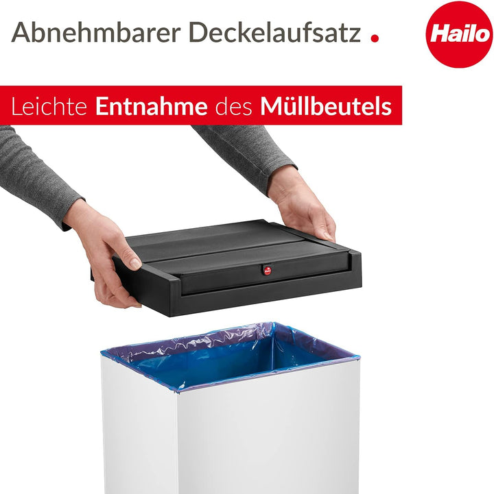 Hailo Big-Box Swing XL Mülleimer - 1 x 52 Liter - selbstschliessender Schwingdeckel - Stahlblech - M