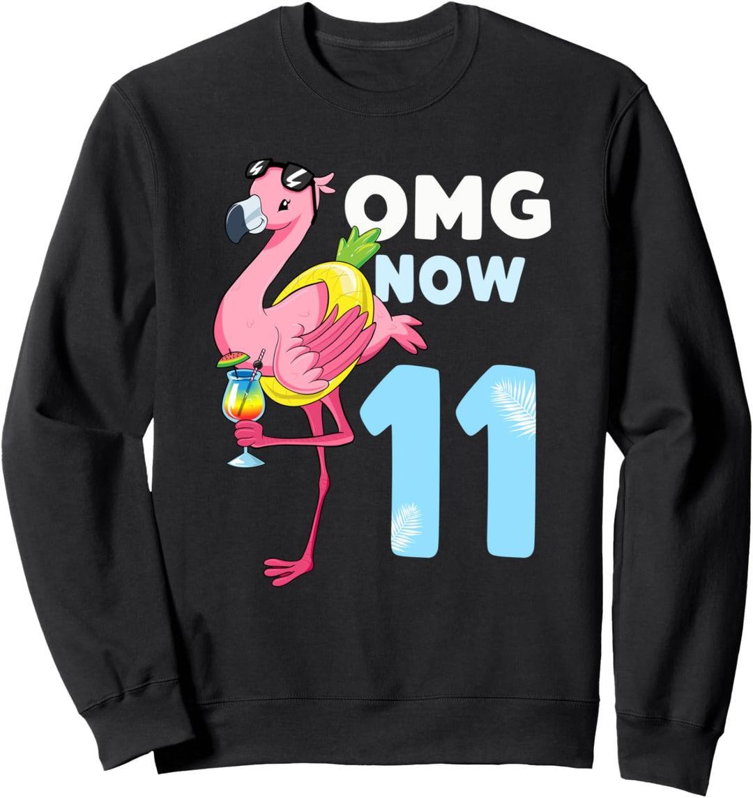 11 Jahre Flamingo Kindergeburtstag 11. Geburtstag Mädchen Sweatshirt