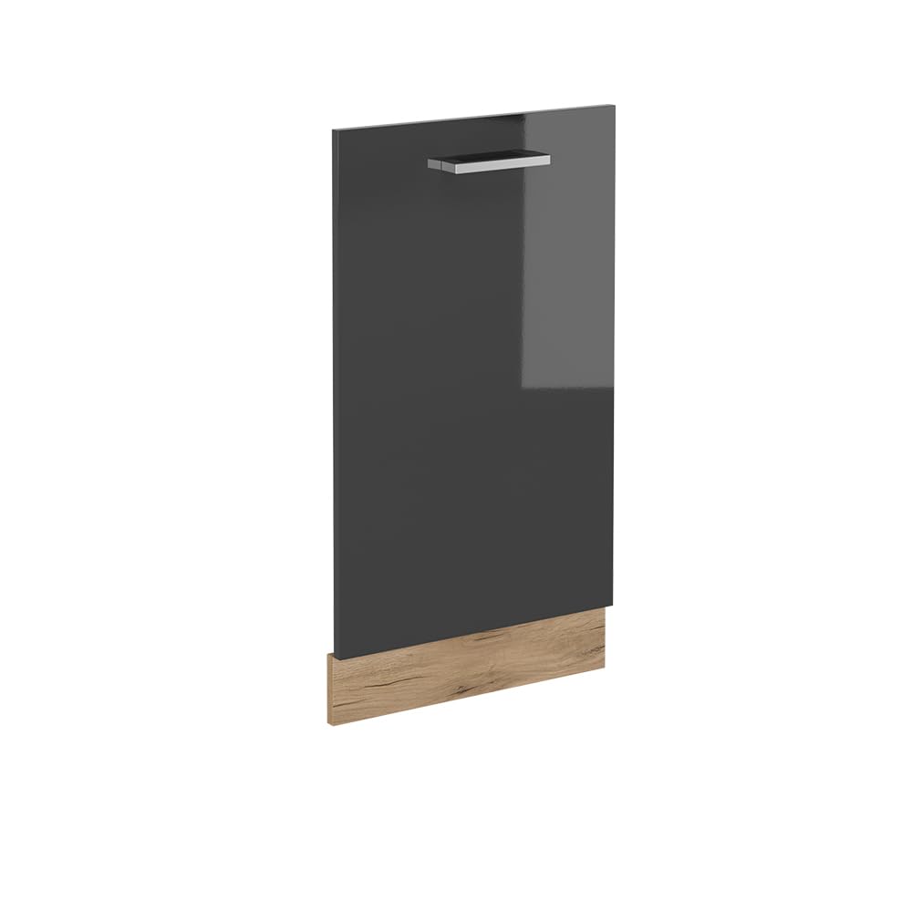 Vicco Geschirrspülblende R-Line, Anthrazit Hochglanz, 45 cm ohne Arbeitsplatte
