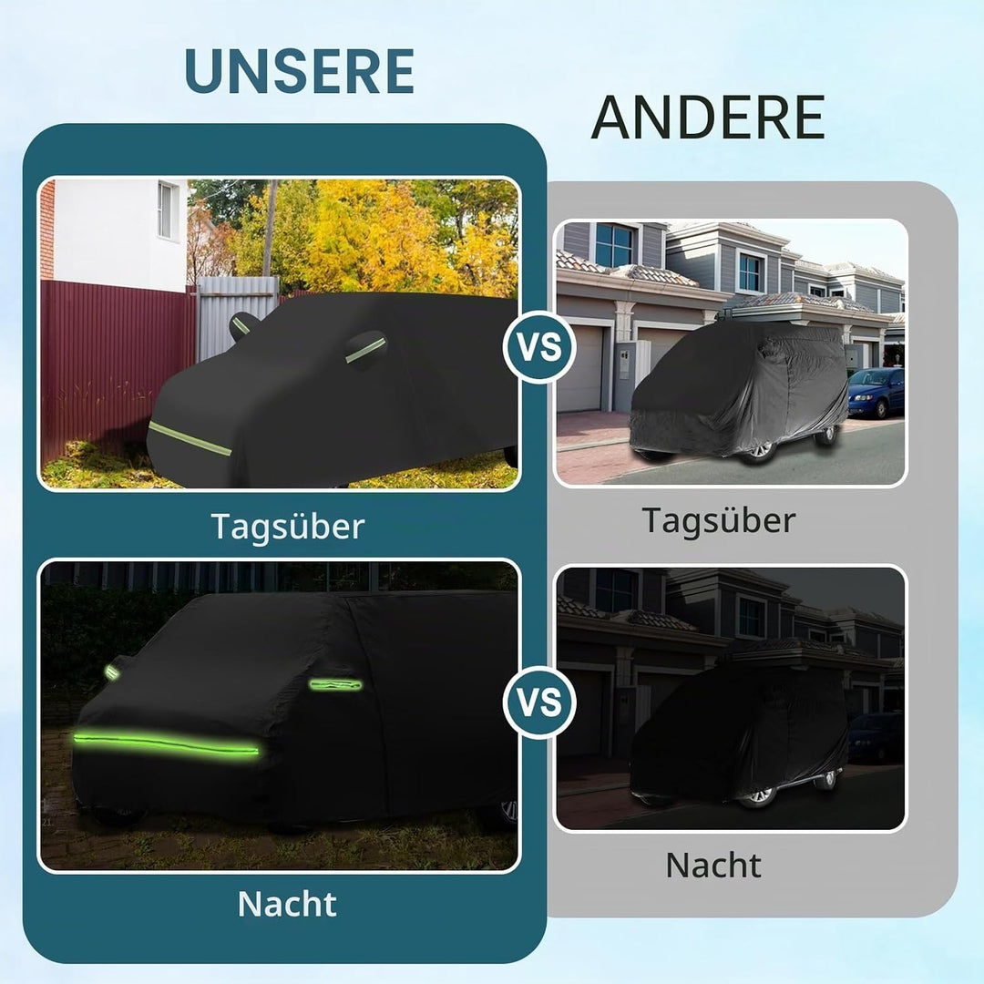 Autoabdeckung für VW T4 1995-2004, 210D Wasserdicht, Allwetter Winddicht Schneefest UV-Schutz Outdoo