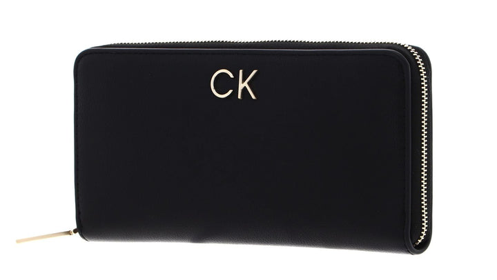 Calvin Klein RE-Lock Z/A Wallet LG PBl, Damen Geldbörsen, Ck Black,