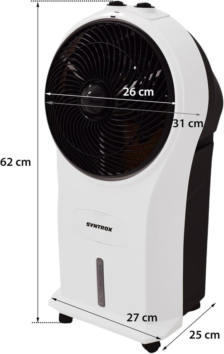 Syntrox Luftkühler mit Wasser Chilly | Verdunstungskühler | Luftbefeuchter, Multifunktions-Ventilato