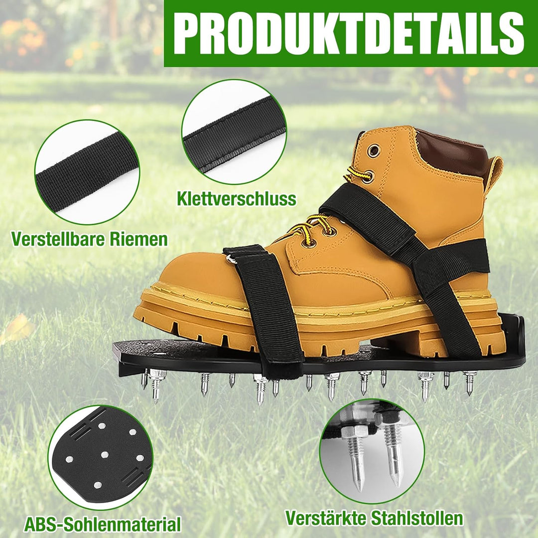 Handvertikutierer Rasenbelüftung Schuhe mit Schaufel und Handschuhen Geliefert, Rasenlüfter Schuhe N