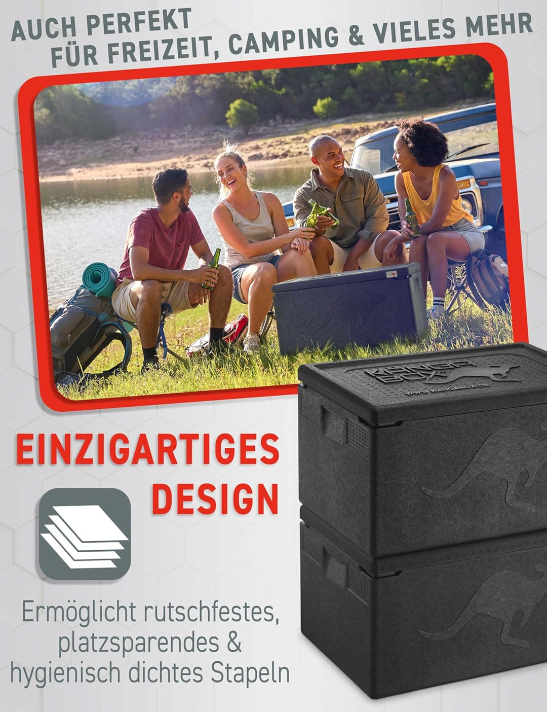 Professional Thermobox & Kühlbox GN 1/1 48L Standardgriff – Patentierte Glatte Innenfläche – Top Iso
