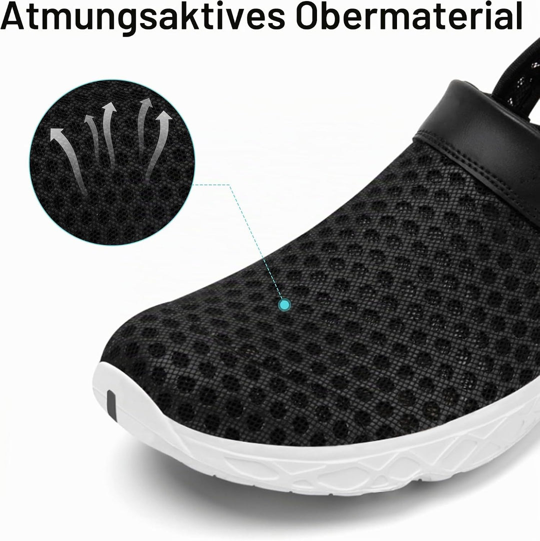 SAGUARO Unisex Clogs Sommer Hausschuhe Leicht Gartenschuhe Gr. 36-48 37 EU Dunkel Schwarz, 37 EU Dun