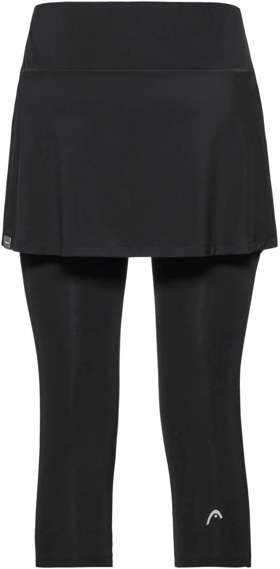 HEAD Damen Club 3/4 Tights Skort W Skorts 3XL Schwarz, 3XL Schwarz