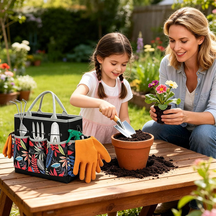 Gartenwerkzeug Set 12 teilig Edelstahl – Robustes Gartengeräte Set mit ergonomischen Griffen, Garten