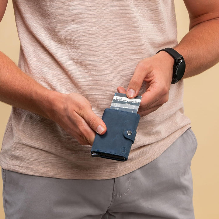 Blade® Kartenetui Herren ohne Münzfach I 6-8 Kartenhalter I Leder Kreditkartenetui mit RFID Schutz I