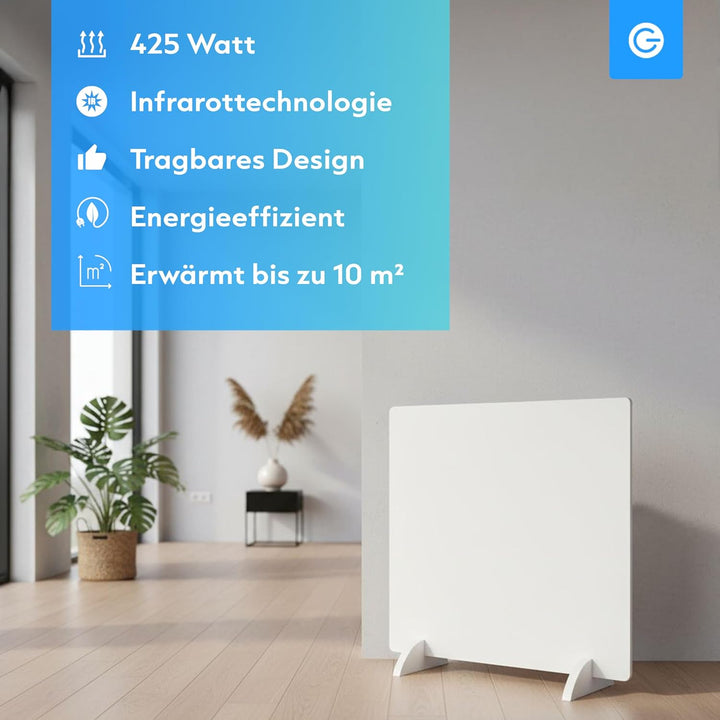 Silvergear® Infrarotheizung Standgerät 425W | Infrarotheizung Energiesparend | Infrarot Heizung Heiz
