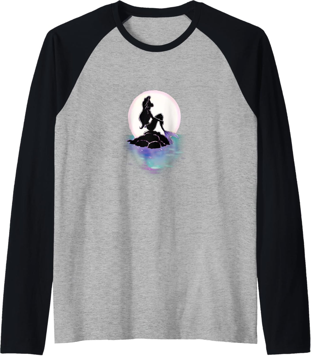 Disney Little Mermaid Ariel Colorful Sunset Moon Raglan