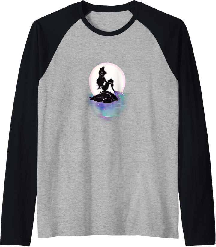 Disney Little Mermaid Ariel Colorful Sunset Moon Raglan