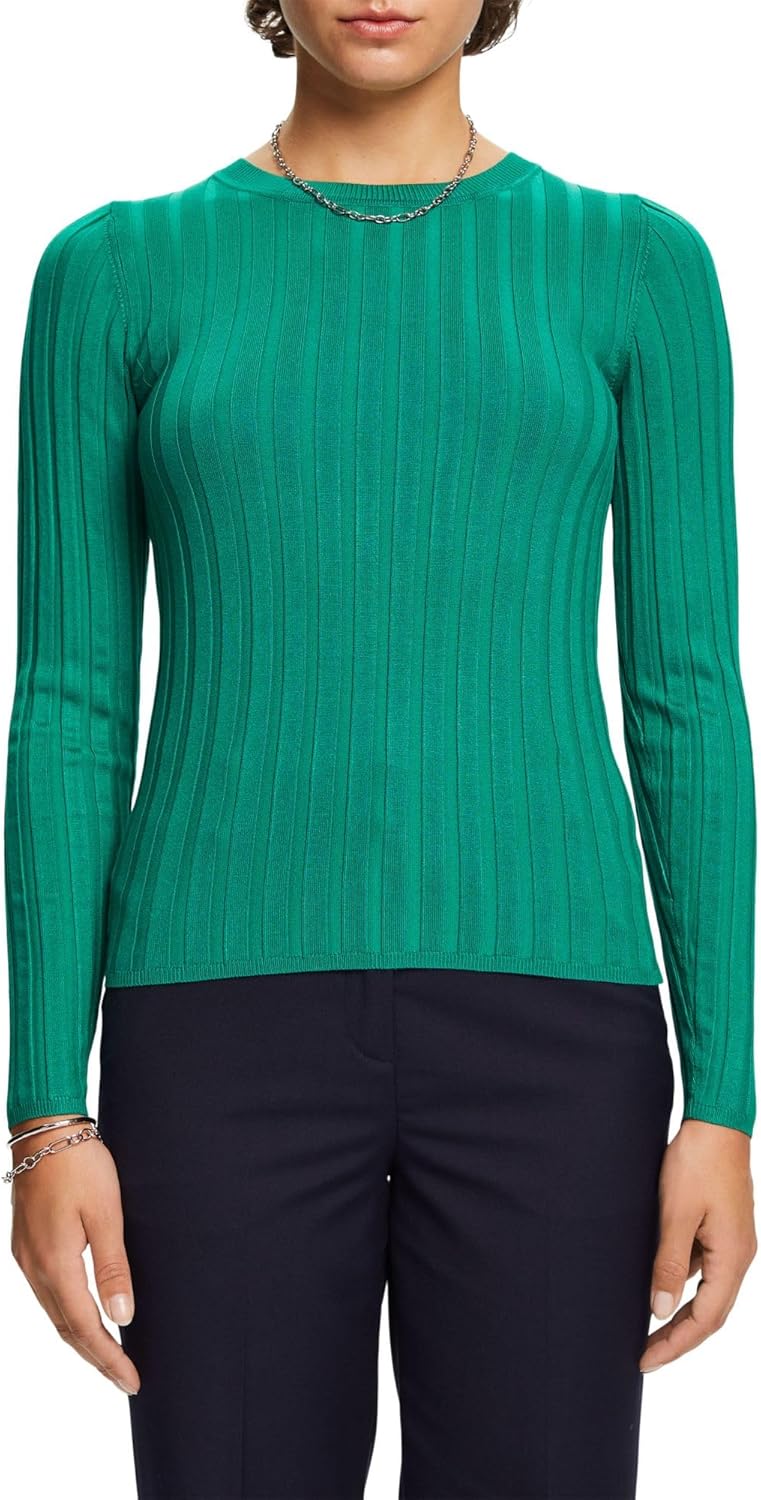 ESPRIT Sweatshirt aus Rippstrick XS Dark Green, XS Dark Green