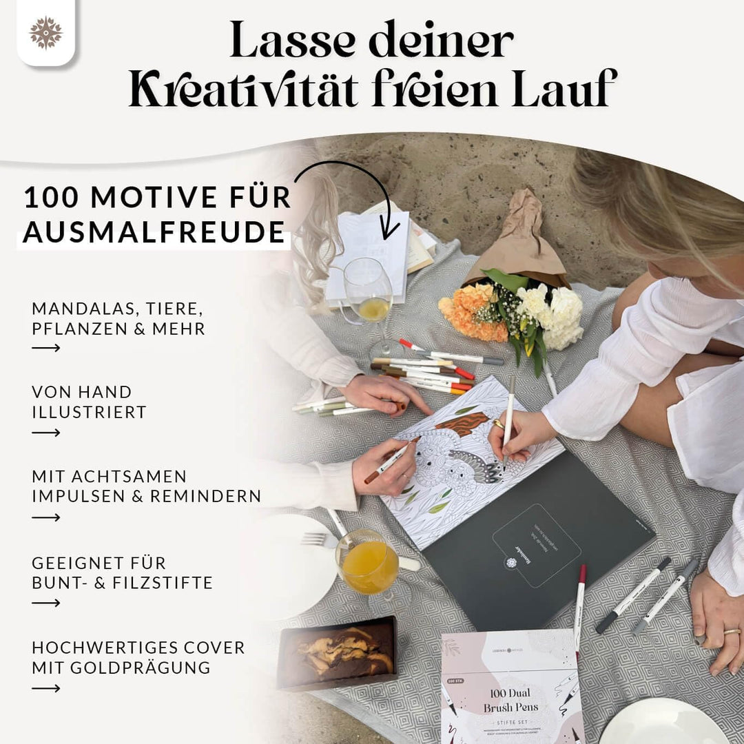 Lebenskompass® Malbuch 100 Motive für Erwachsene Entspannung Mandalas für Erwachsene und Jugendliche