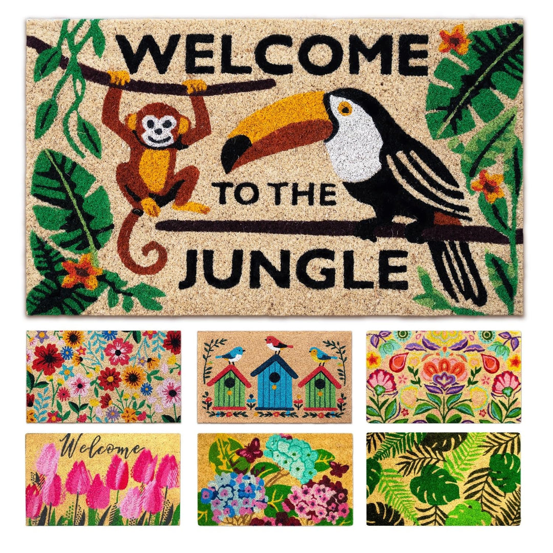 Fussmatte Kokos - Welcome to the Jungle - 40x70 cm - Fussmatte Aussen und Innen - Fussmatten Haustür