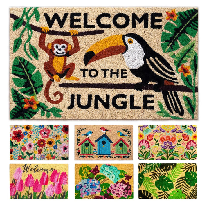 Fussmatte Kokos - Welcome to the Jungle - 40x70 cm - Fussmatte Aussen und Innen - Fussmatten Haustür