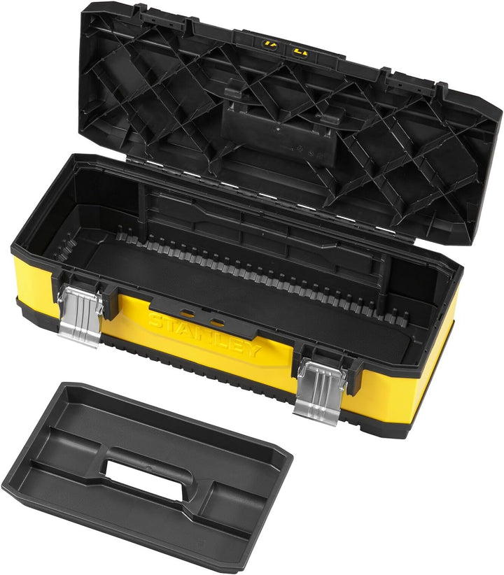 Stanley Werkzeugbox Metall-Kunststoff (66,2x29,3x22,2, Trage, Aussparung, Bi-Material Griff rostfrei