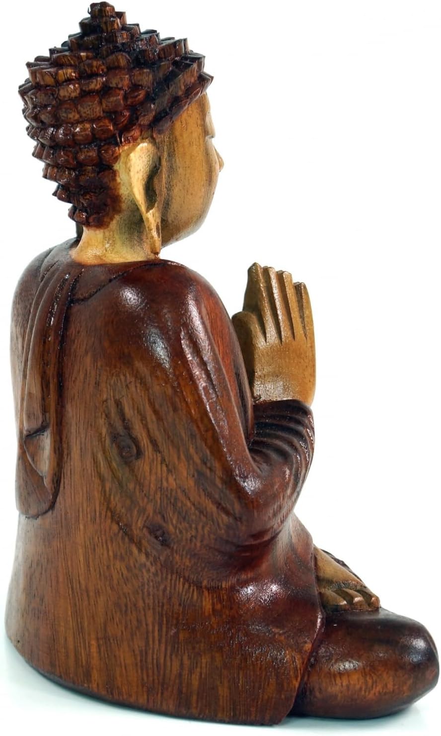 GURU SHOP Holzbuddha, Buddha Statue, Handarbeit 20 cm Anjali Mudra - Modell 6 20*16 cm Modell 6, 20*