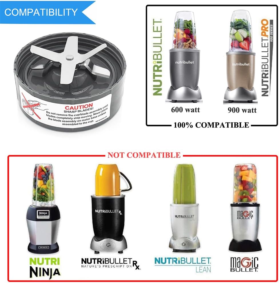 2er-Pack Ersatz Entsafter Klingen für Nutribullet 600Watt/ Pro 900 Watt Extractor Nährstoff Extrakto