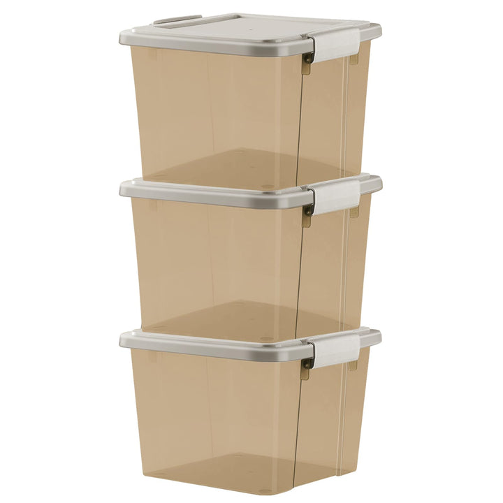 GONICVIN Kunststoff Aufbewahrungsboxen mit Deckel, 3 Stück 60L Stapelbarer Aufbewahrungsbehälter mit