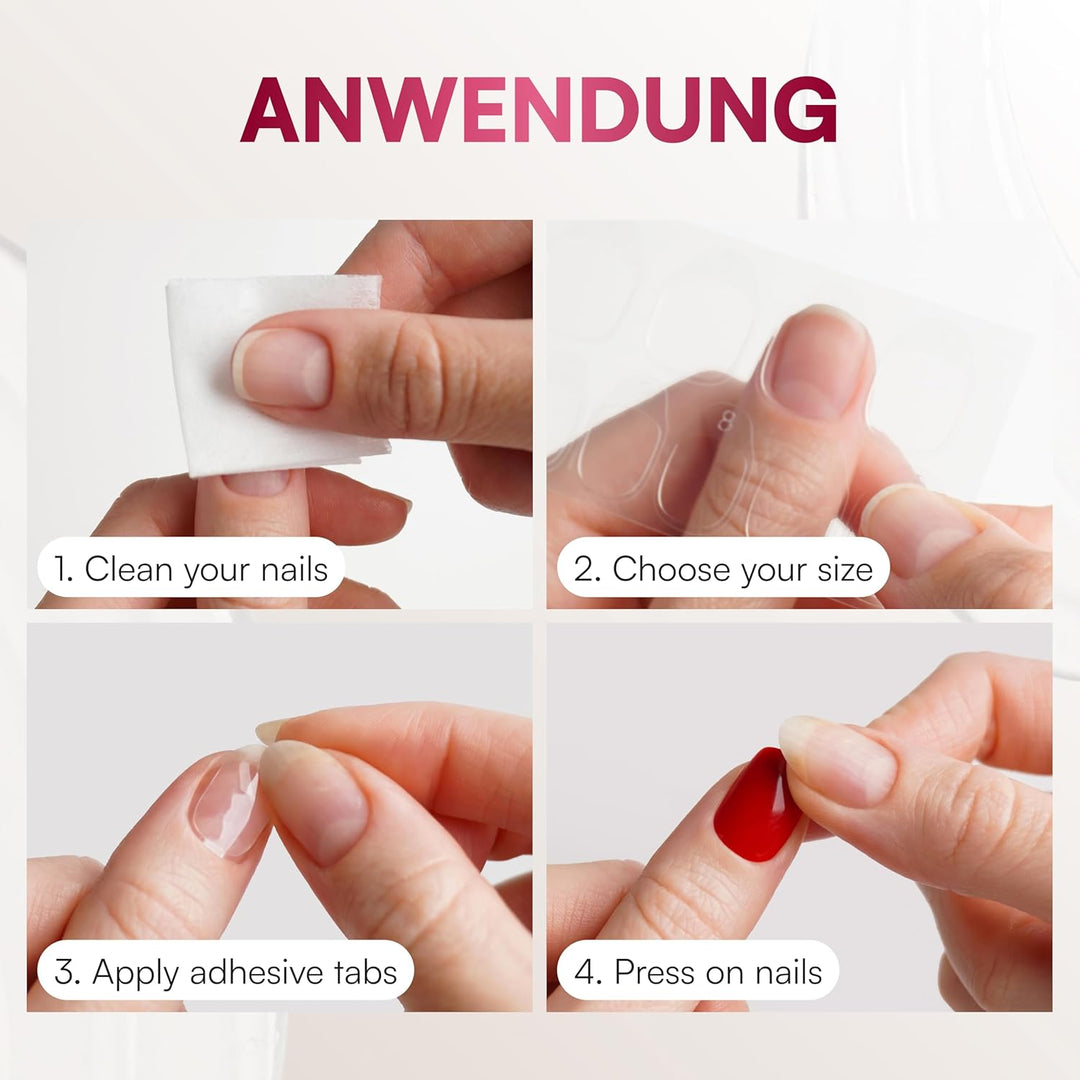 Doonails – Glue Sticker Nagel Klebepads – Spar-Pack - 3x 180 Stück Klebesticker in 15 Grössen – Dopp