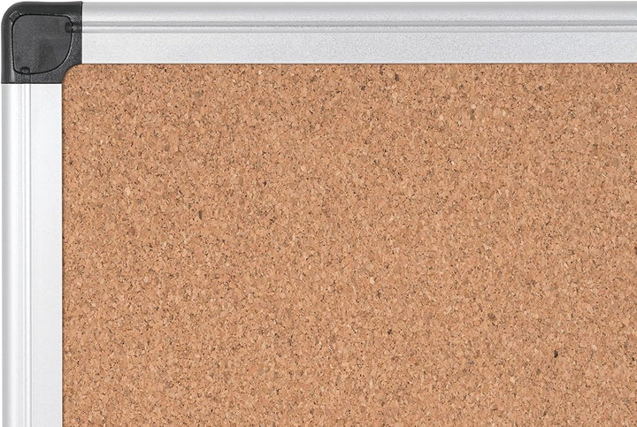 Bi-Office Korktafel Maya Mit Aluminiumrahmen und Hochwertiger Naturkorkoberfläche, Pinnwand, 90 x 60