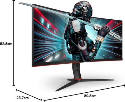 AOC Gaming CU34G2X - 34 Zoll WQHD Curved Monitor, 144 Hz, 1ms, FreeSync Premium (3440x1440, HDMI, Di