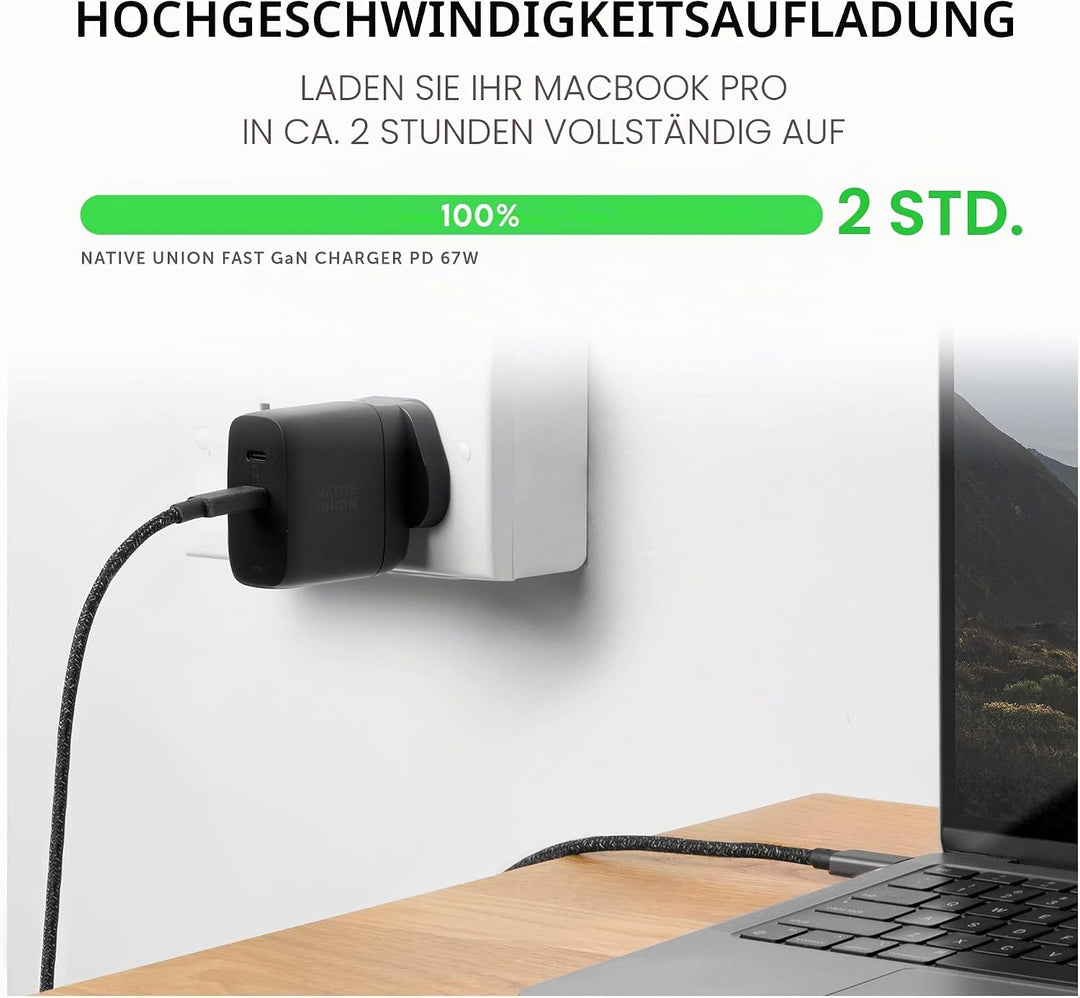 Native Union Schnelles GaN-Ladegerät PD 67W – Ultra-Kompaktes Power Delivery-fähiges USB-C-Ladegerät