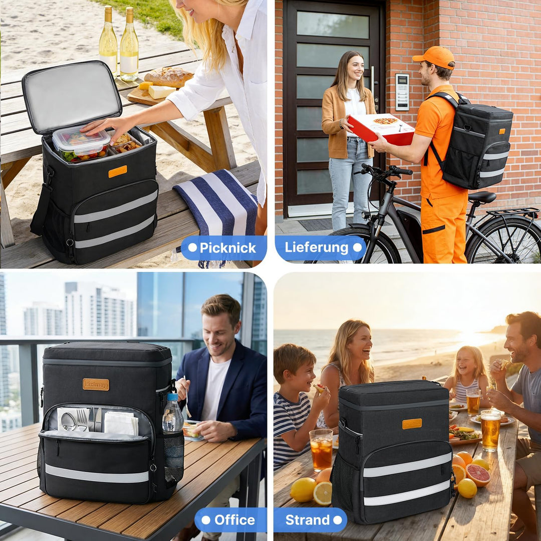 30L Kühltasche Gross Faltbar Kühlbox, Kühltasche für Essen & Getränke, Kühltasche Picknicktasche, Is