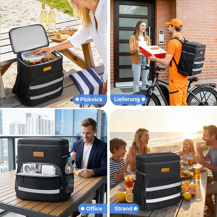 30L Kühltasche Gross Faltbar Kühlbox, Kühltasche für Essen & Getränke, Kühltasche Picknicktasche, Is
