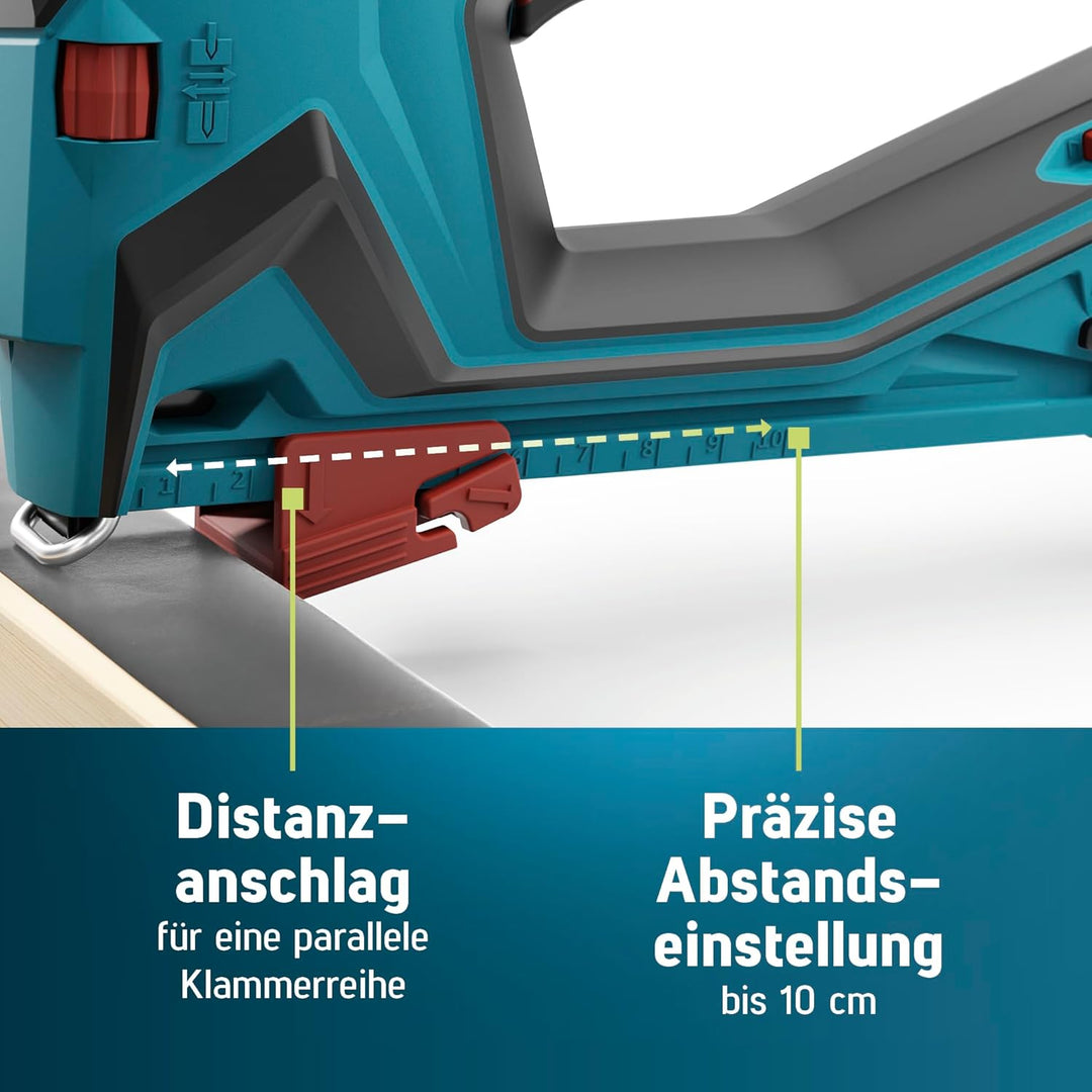 NOVUS TOOLS Akkutacker J-551 Koffer Set inkl. 25.000 Klammern │ metaBOX │ Kompatibel mit 18V Li-Ion