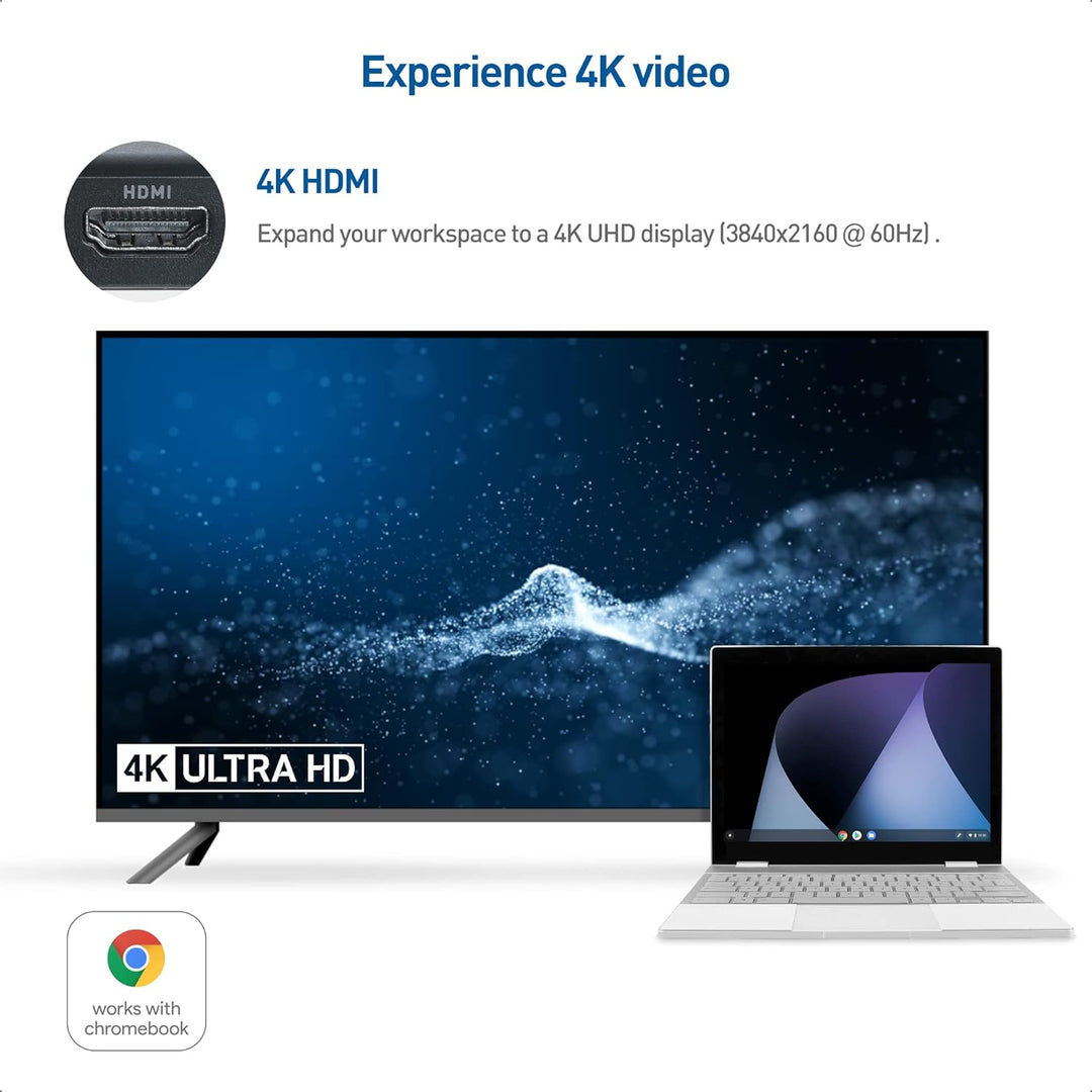 Cable Matters [Funktioniert mit Chromebook Certified] 4K@60Hz USB-C Hub HDMI, USB-C Multiport Adapte