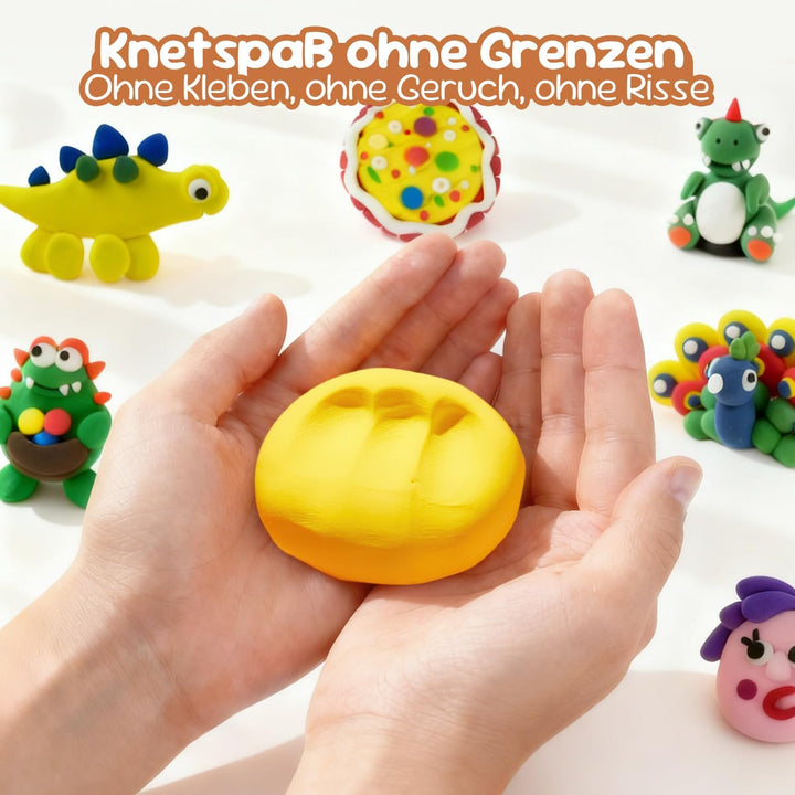 Kreatives DIY Knetset für Kinder ab 6 Jahren – Lufttrocknende Modelliermasse mit Anleitung & Magnetf