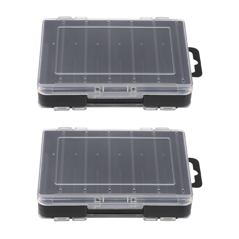 2 Stück Tackle Box Organizer, Angelbox, Doppelseitige Angelköder Aufbewahrungsbox mit Atmungsaktiven