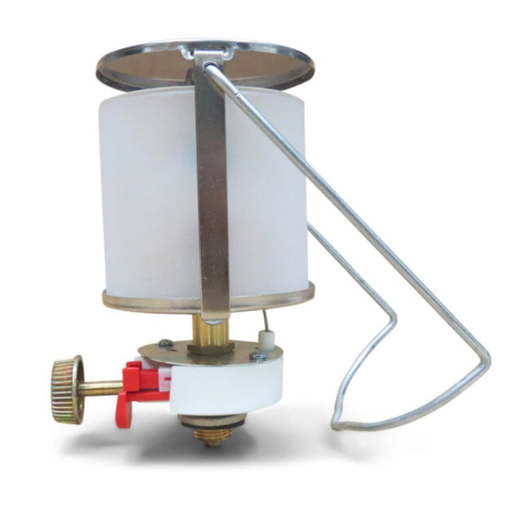 Gas Campinglampen mit Piezozündung und Metallgehäuse